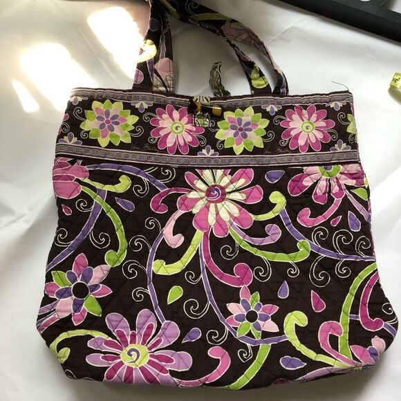 Vera Bradley Medium Tote Bag Purple Punch Retired - Picture 1 of 5